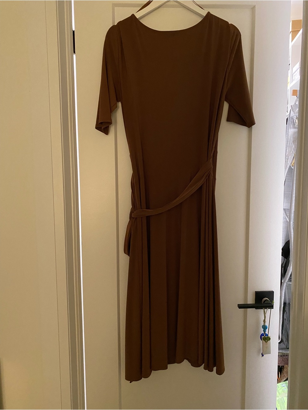 Jones New York Rust-Brown Midi Dress with Side Tie